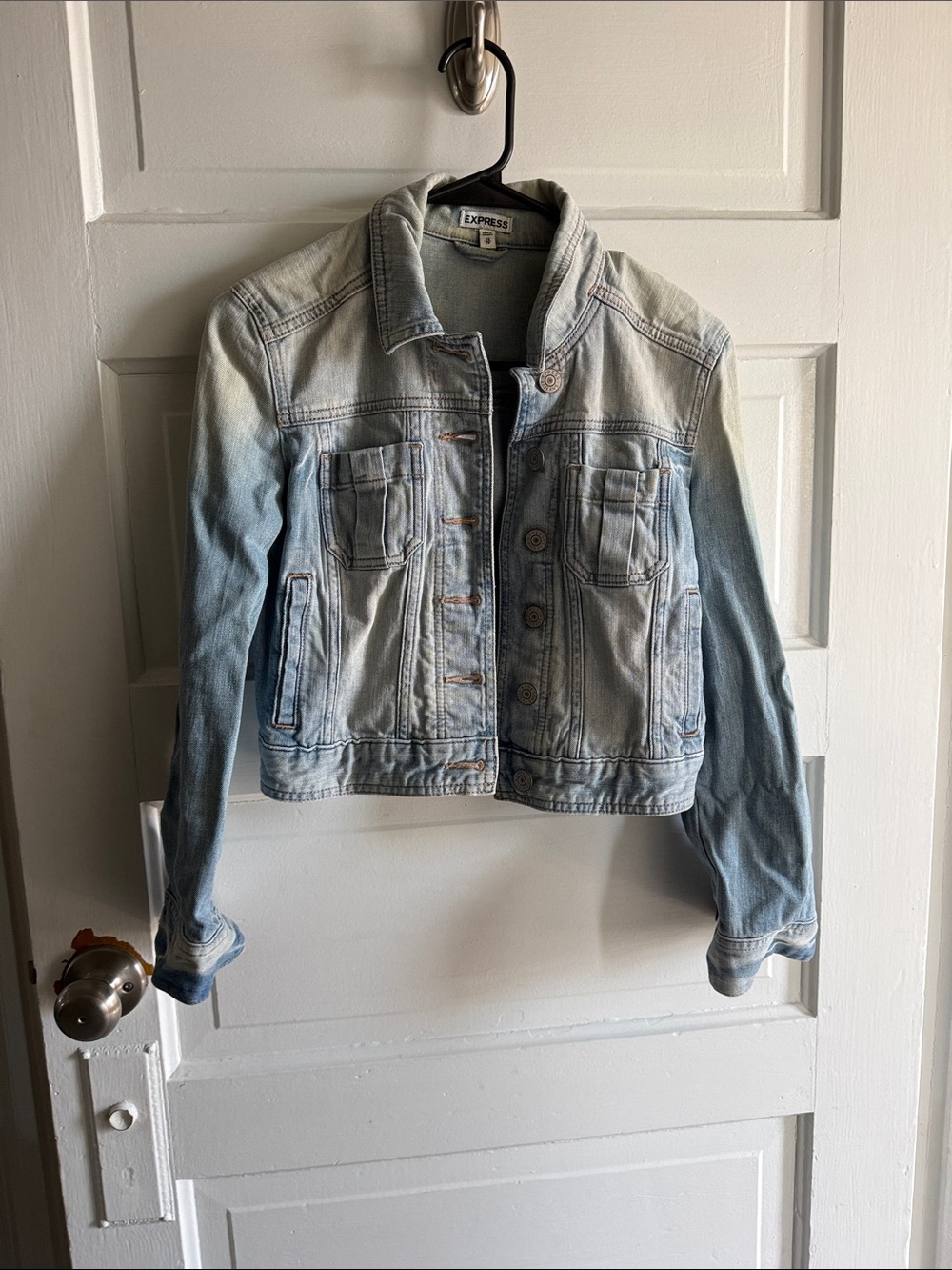 Express Light Blue Ombre Denim Jacket